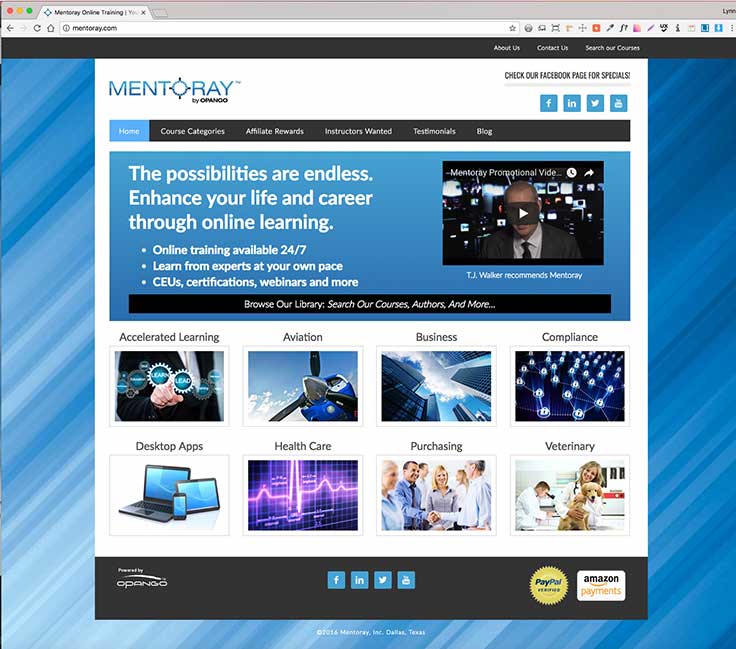 Mentoray Online Courses Website screenshot