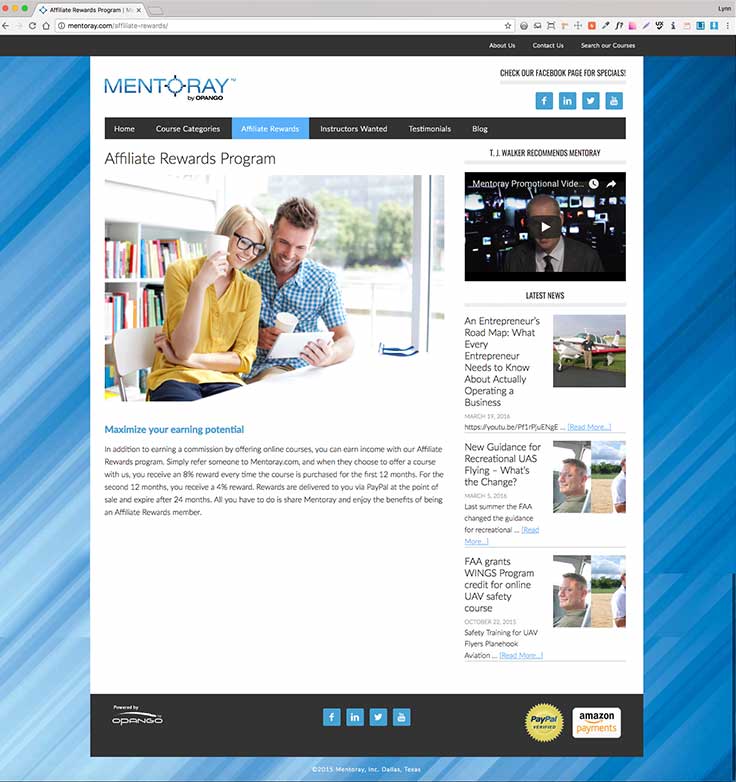 Mentoray Online Courses Website screenshot