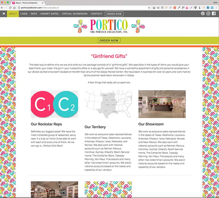 Portico Collection website screenshot