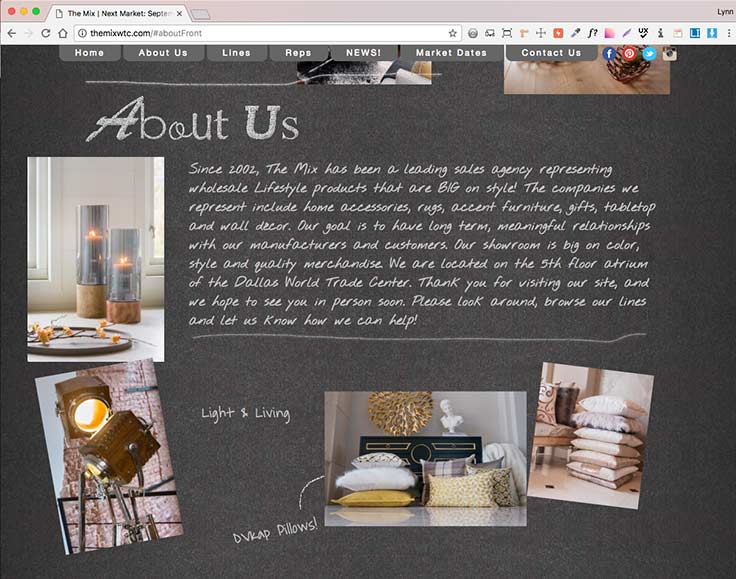 The Mix Showroom Website screenshot